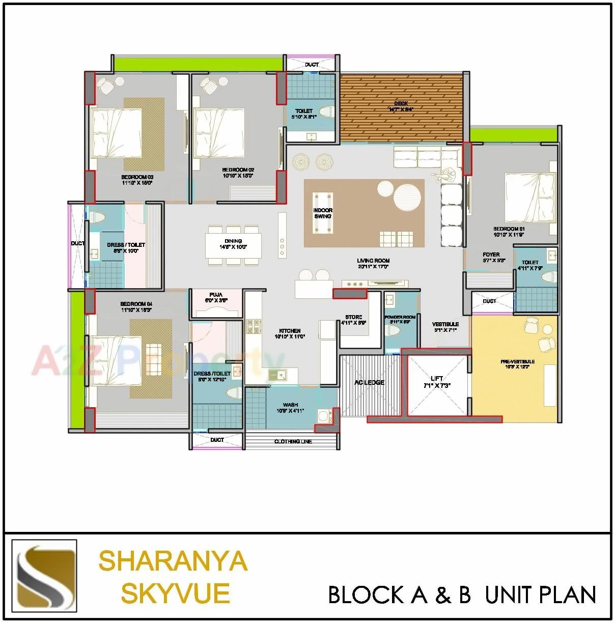 Layout of real estate project Sharanya Skyvue located at Ahmedabad, Ahmedabad, Gujarat