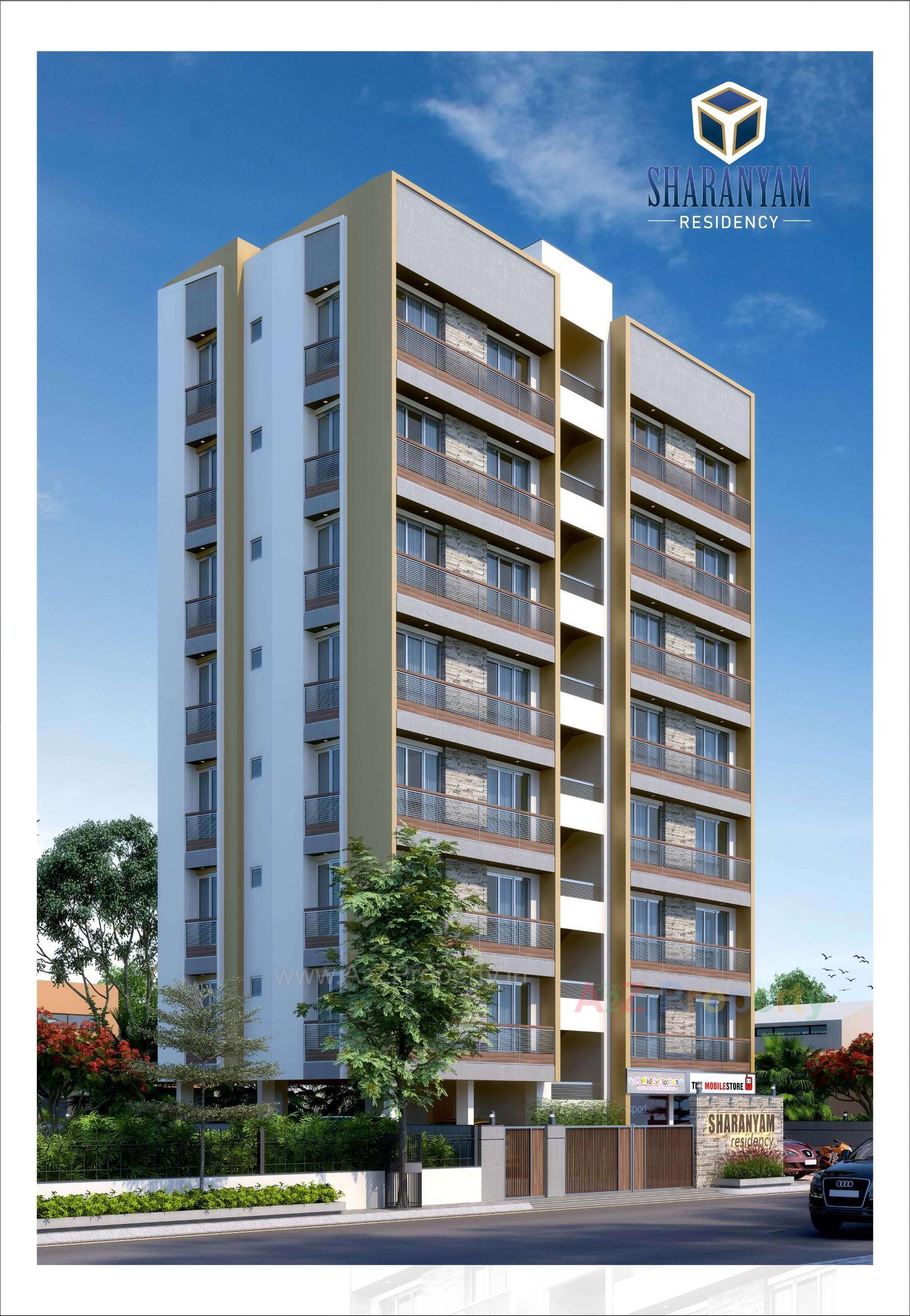 3D Elevation of real estate project Sharanyam Residency located at Bhadaj, Ahmedabad, Gujarat