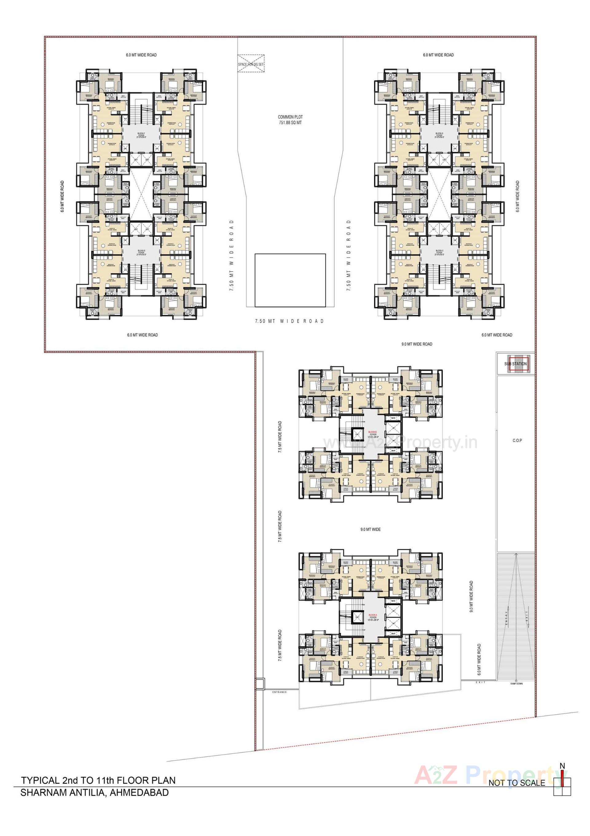 Layout of real estate project Sharnam Antlia located at Ramol, Ahmedabad, Gujarat
