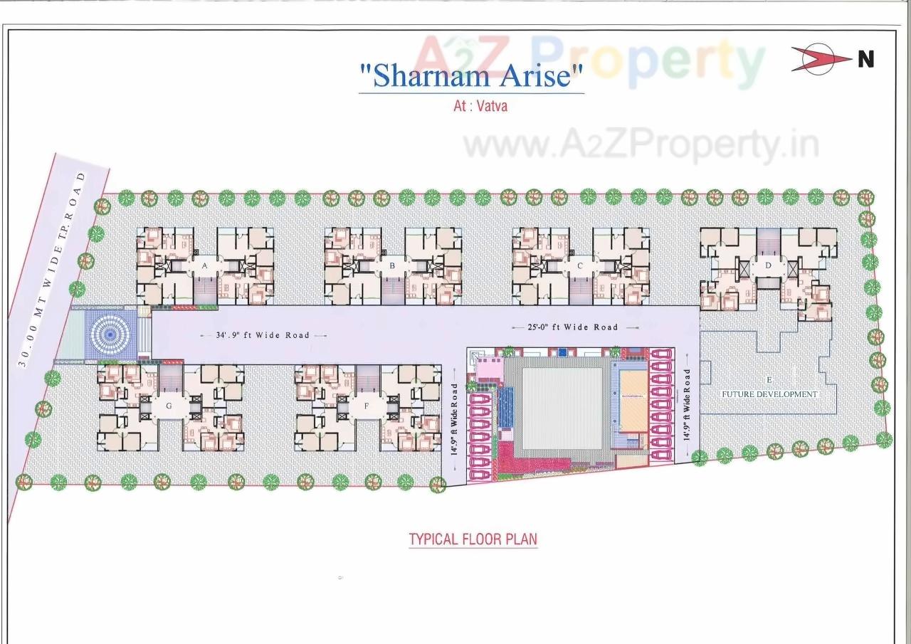 Layout of real estate project Sharnam Arise located at Vatva, Ahmedabad, Gujarat