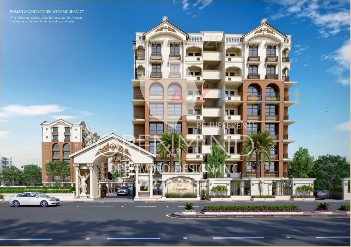 3D Elevation of real estate project Sharnam Elegance located at Ramol, Ahmedabad, Gujarat