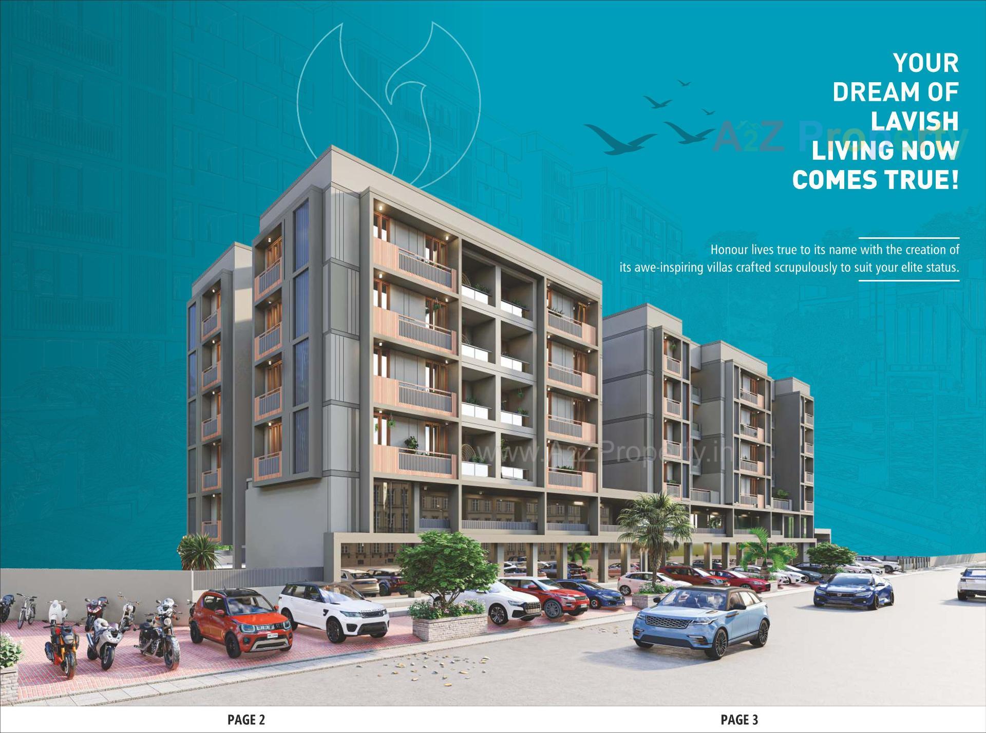 3D Elevation of real estate project Sharnam Enclave located at Hansalpur, Ahmedabad, Gujarat