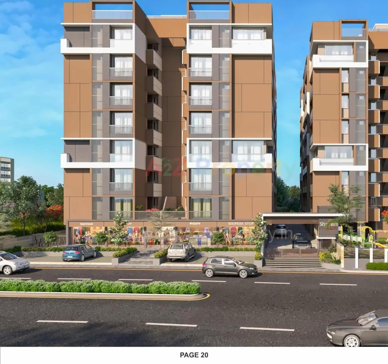 3D Elevation of real estate project Sharnam Heights located at Kathwada, Ahmedabad, Gujarat