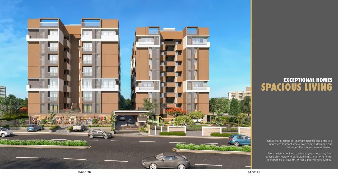 3D Elevation of real estate project Sharnam Heights located at Kathwada, Ahmedabad, Gujarat