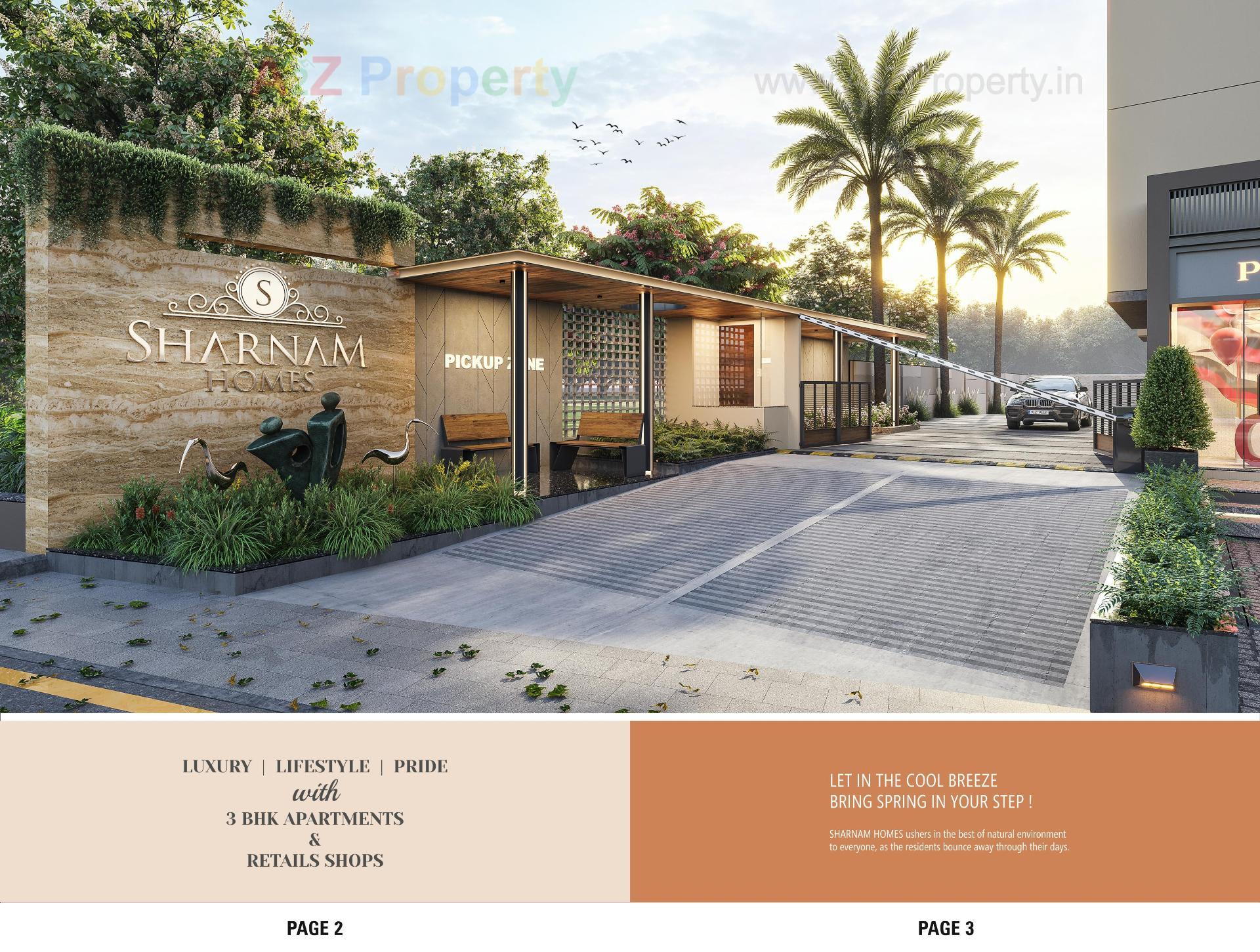 3D Elevation of real estate project Sharnam Homes located at Nikol, Ahmedabad, Gujarat