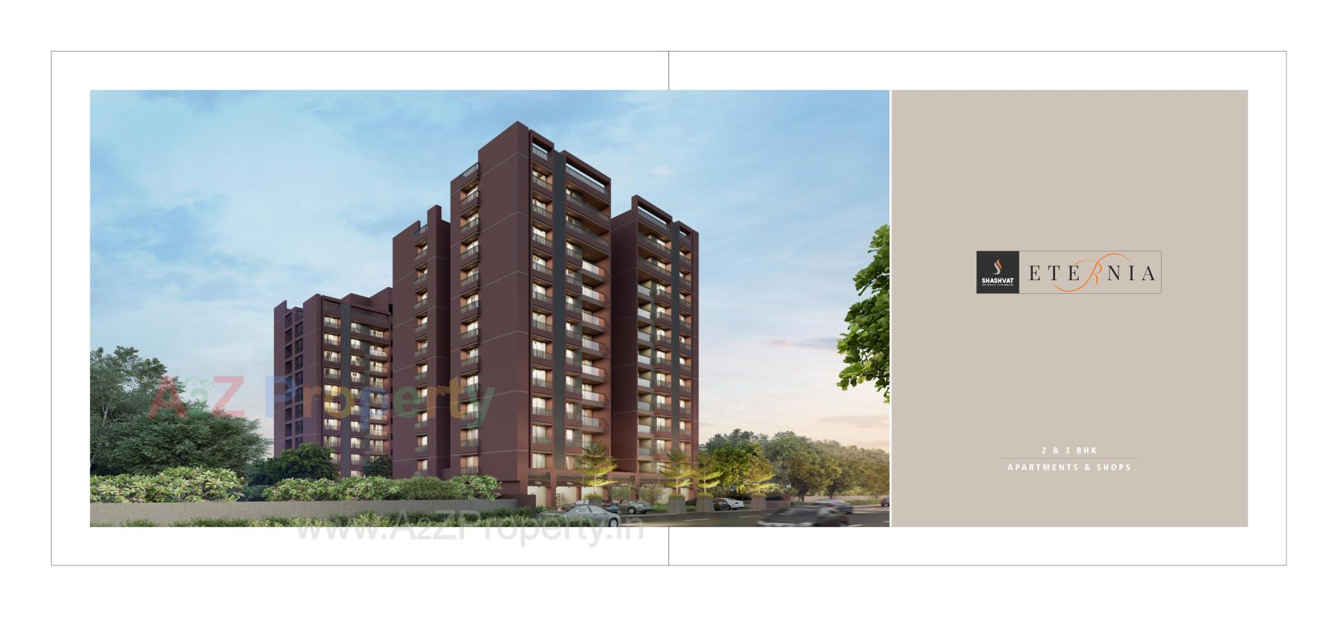 3D Elevation of real estate project Shashvat Eternia located at Traghad, Ahmedabad, Gujarat