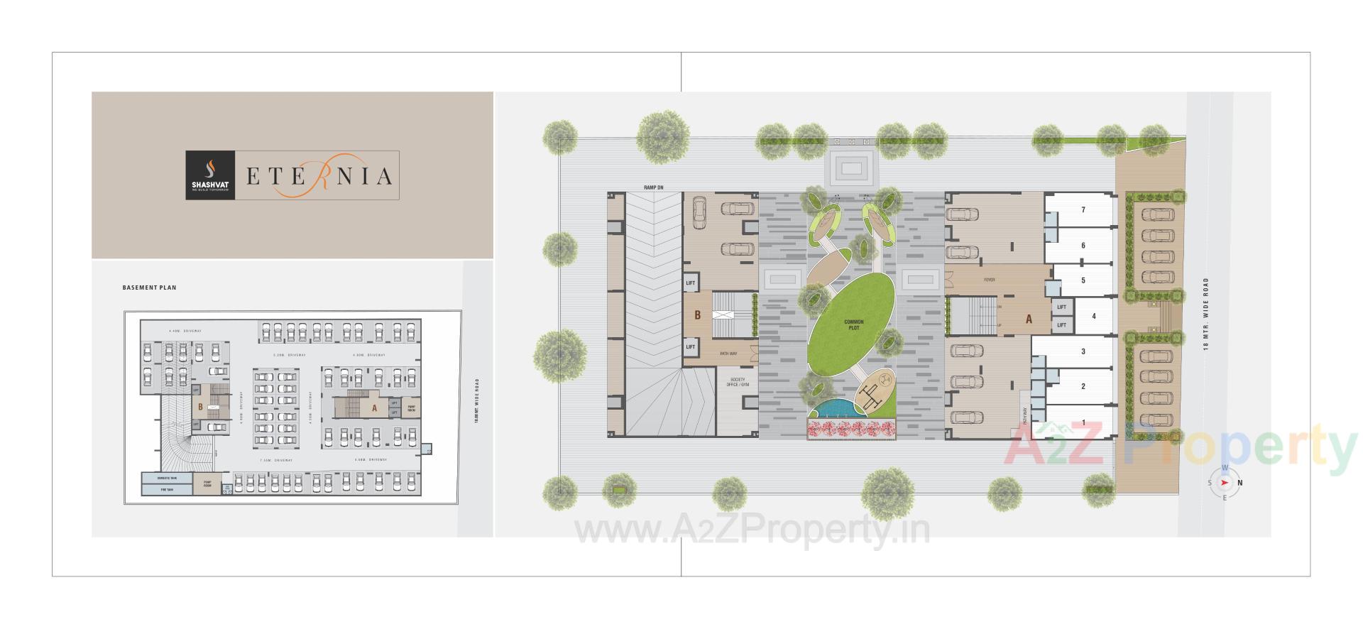 Layout of real estate project Shashvat Eternia located at Traghad, Ahmedabad, Gujarat