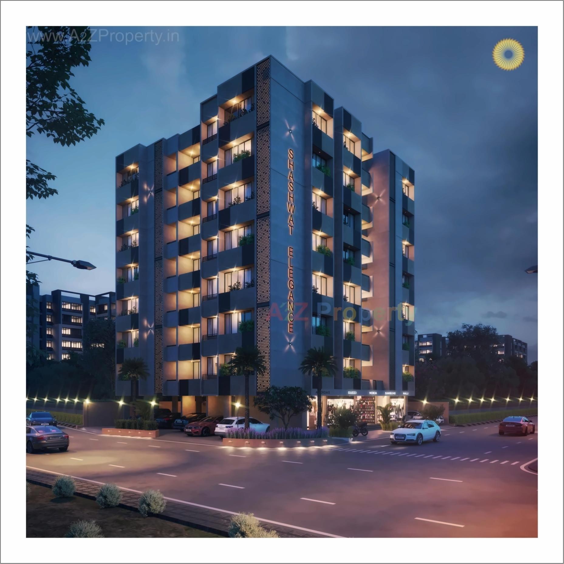 3D Elevation of real estate project Shashwat Elegance located at Sabarmati, Ahmedabad, Gujarat