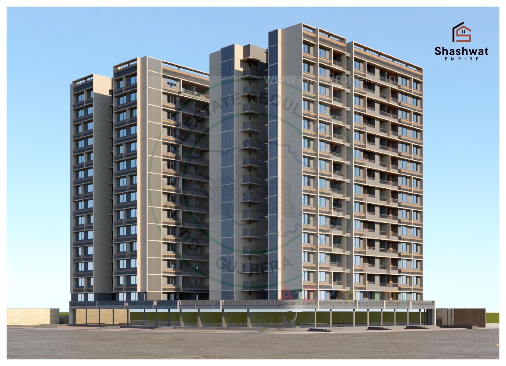 3D Elevation of real estate project Shashwat Empire located at Kathwada, Ahmedabad, Gujarat