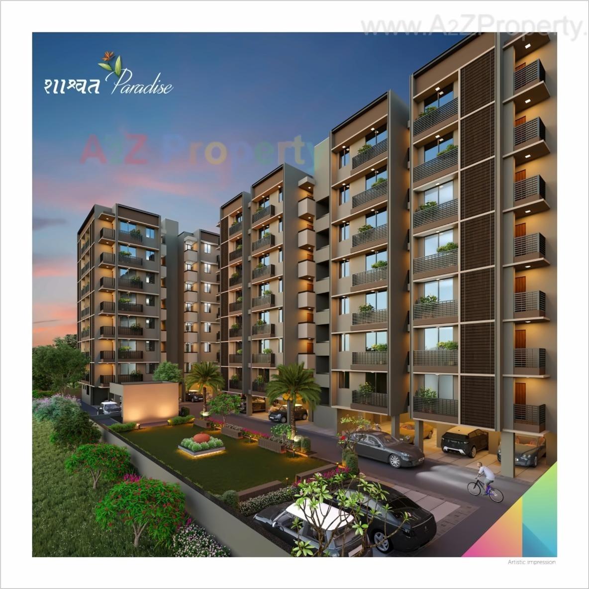 3D Elevation of real estate project Shashwat Paradise located at Vastral, Ahmedabad, Gujarat