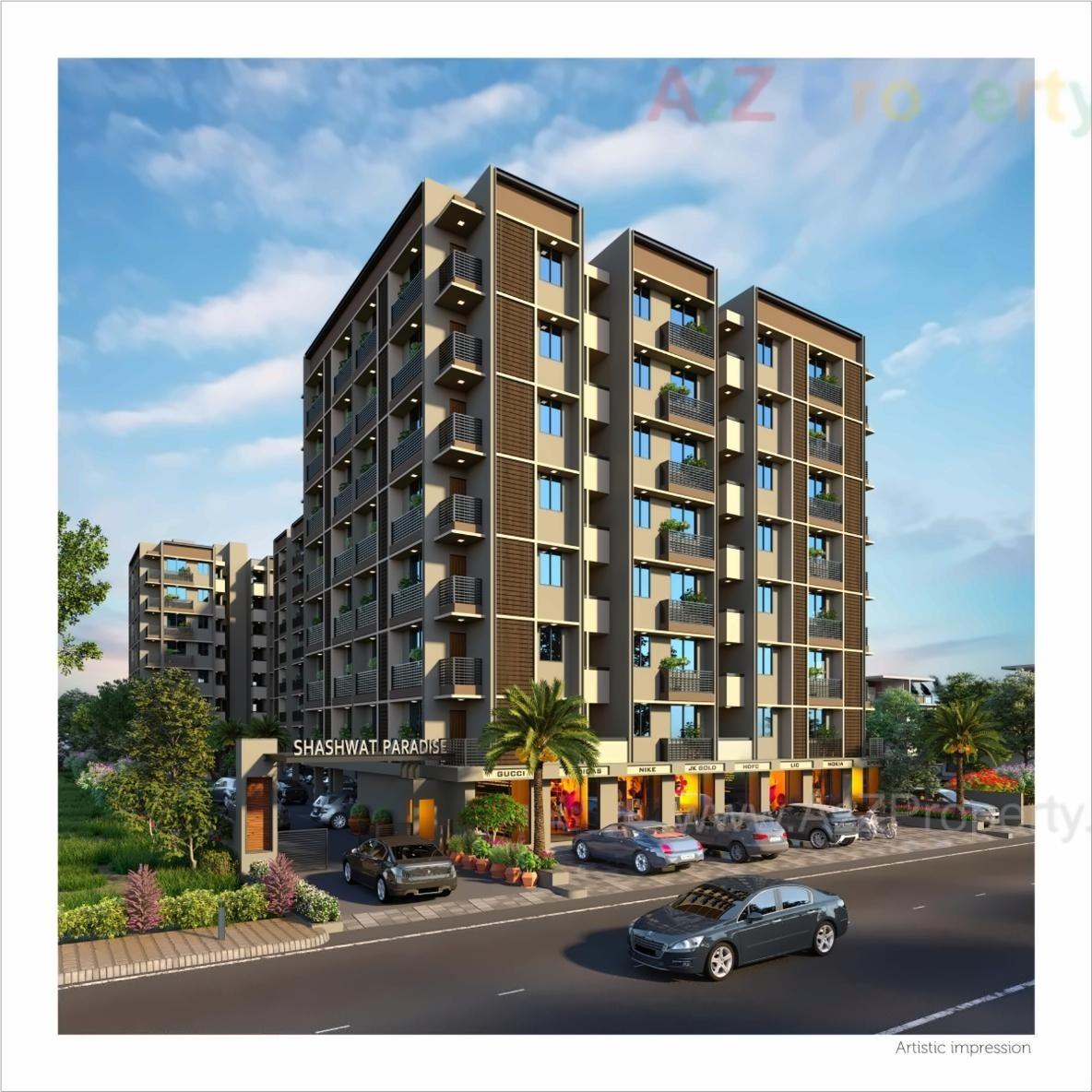 3D Elevation of real estate project Shashwat Paradise located at Vastral, Ahmedabad, Gujarat