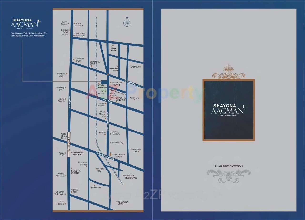Layout of real estate project Shayona Aagman   Block D To O located at Gota, Ahmedabad, Gujarat