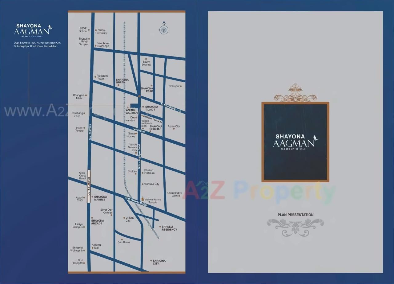 Layout of real estate project Shayona Aagman Block located at Gota, Ahmedabad, Gujarat