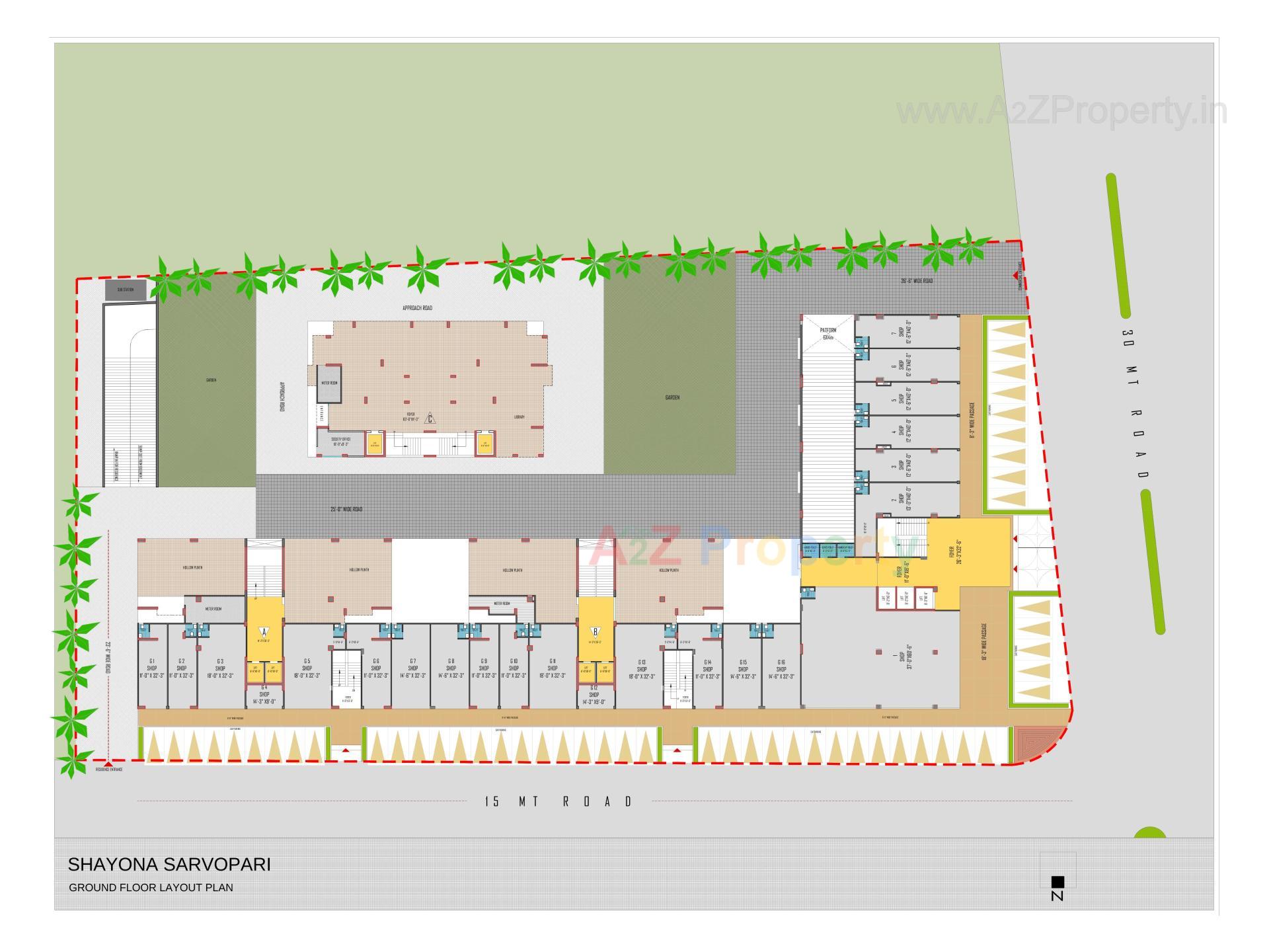 Layout of real estate project Shayona Sarvopari located at Chandlodia, Ahmedabad, Gujarat