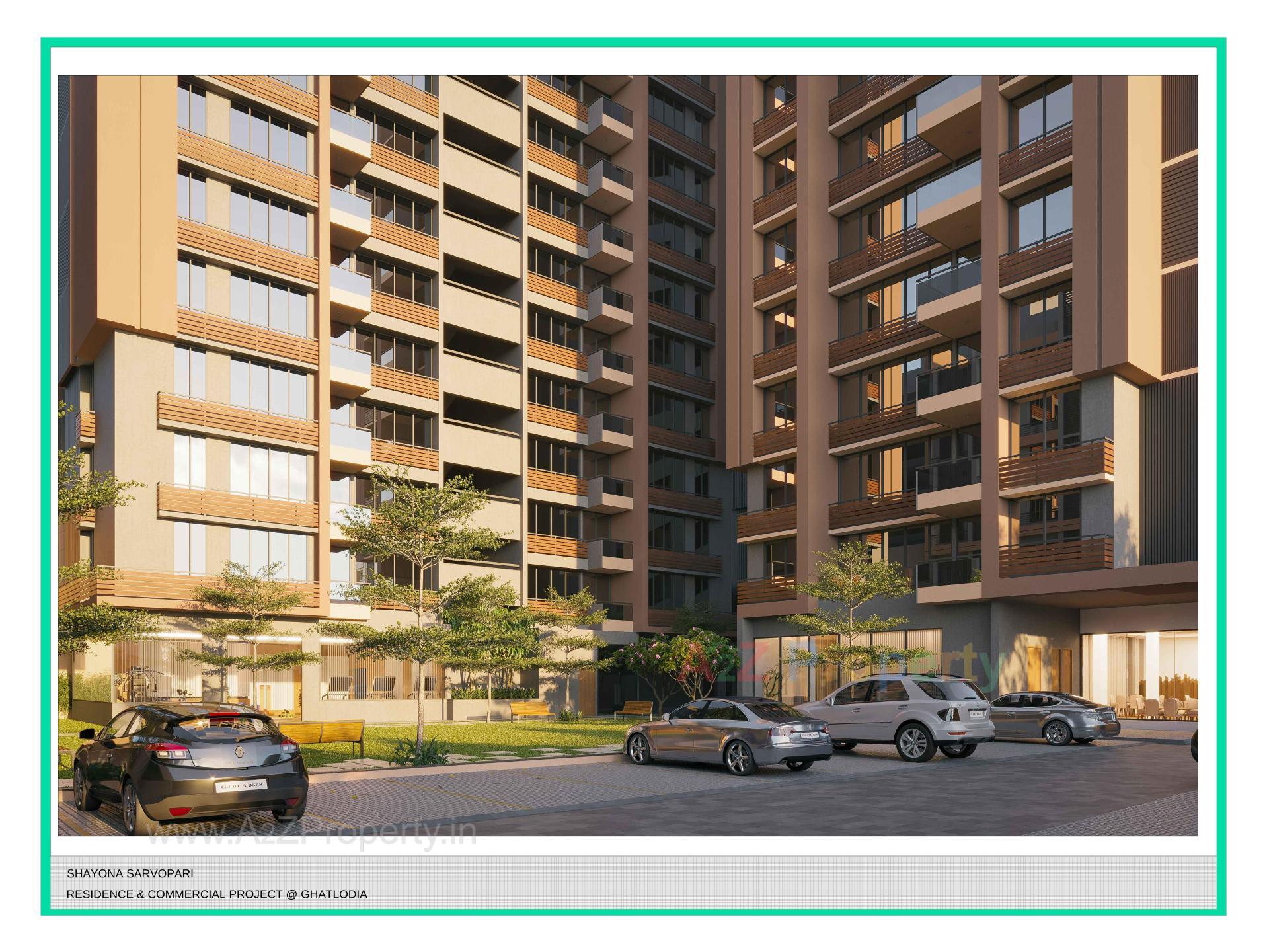 3D Elevation of real estate project Shayona Sarvopari located at Chandlodia, Ahmedabad, Gujarat