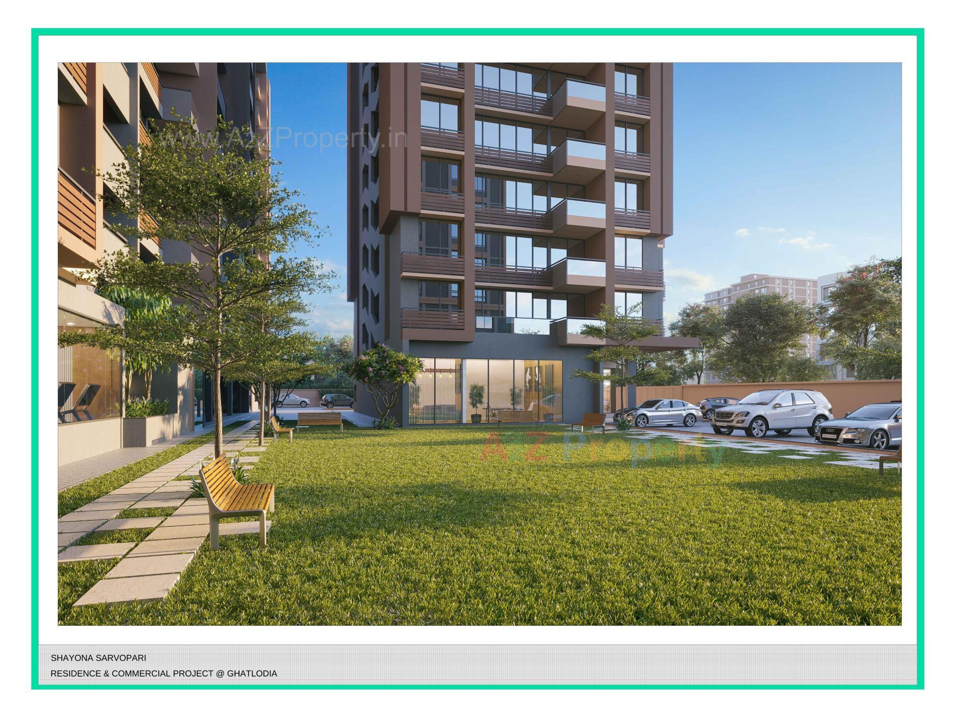 3D Elevation of real estate project Shayona Sarvopari located at Chandlodia, Ahmedabad, Gujarat