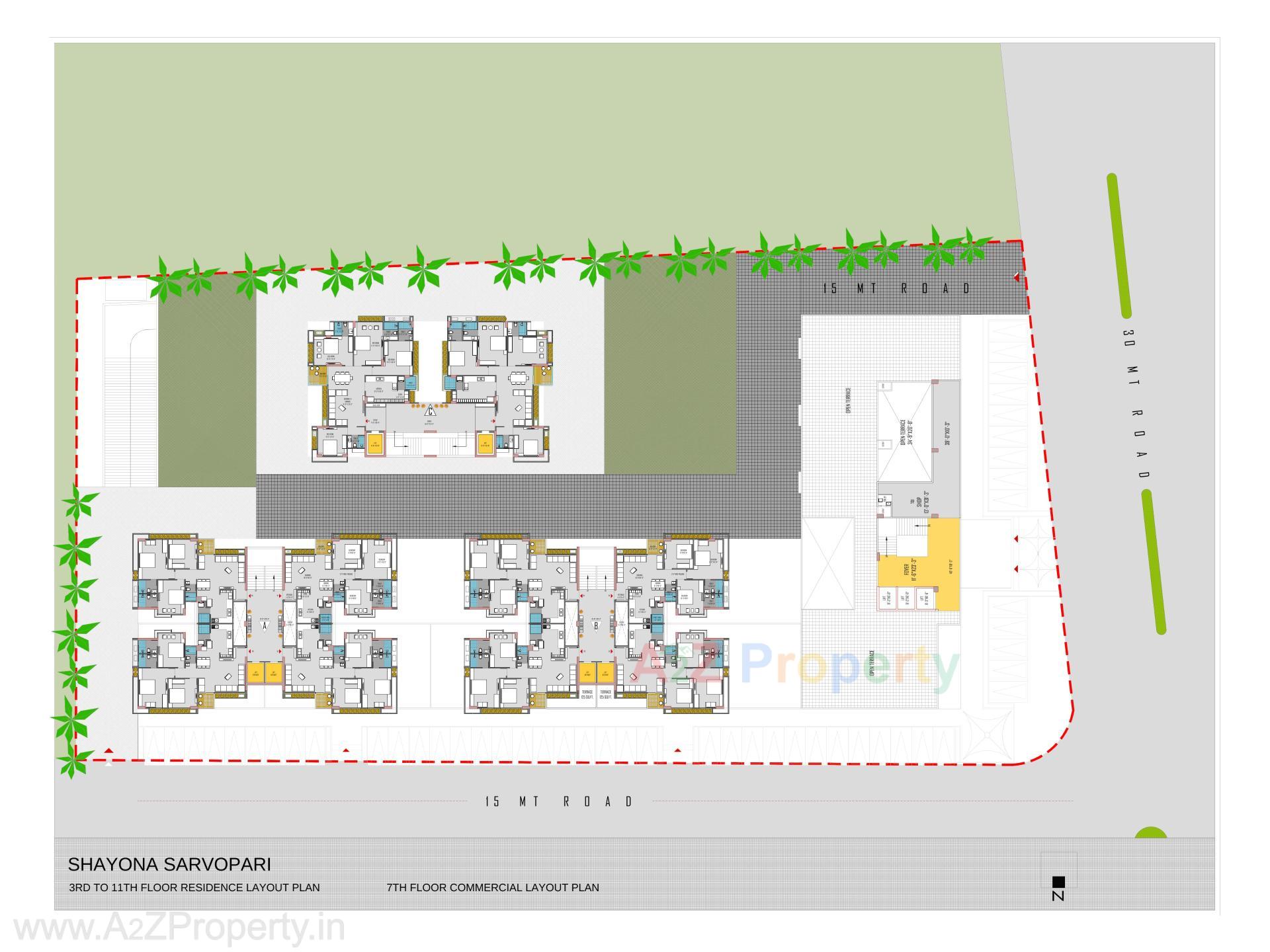 Layout of real estate project Shayona Sarvopari located at Chandlodia, Ahmedabad, Gujarat