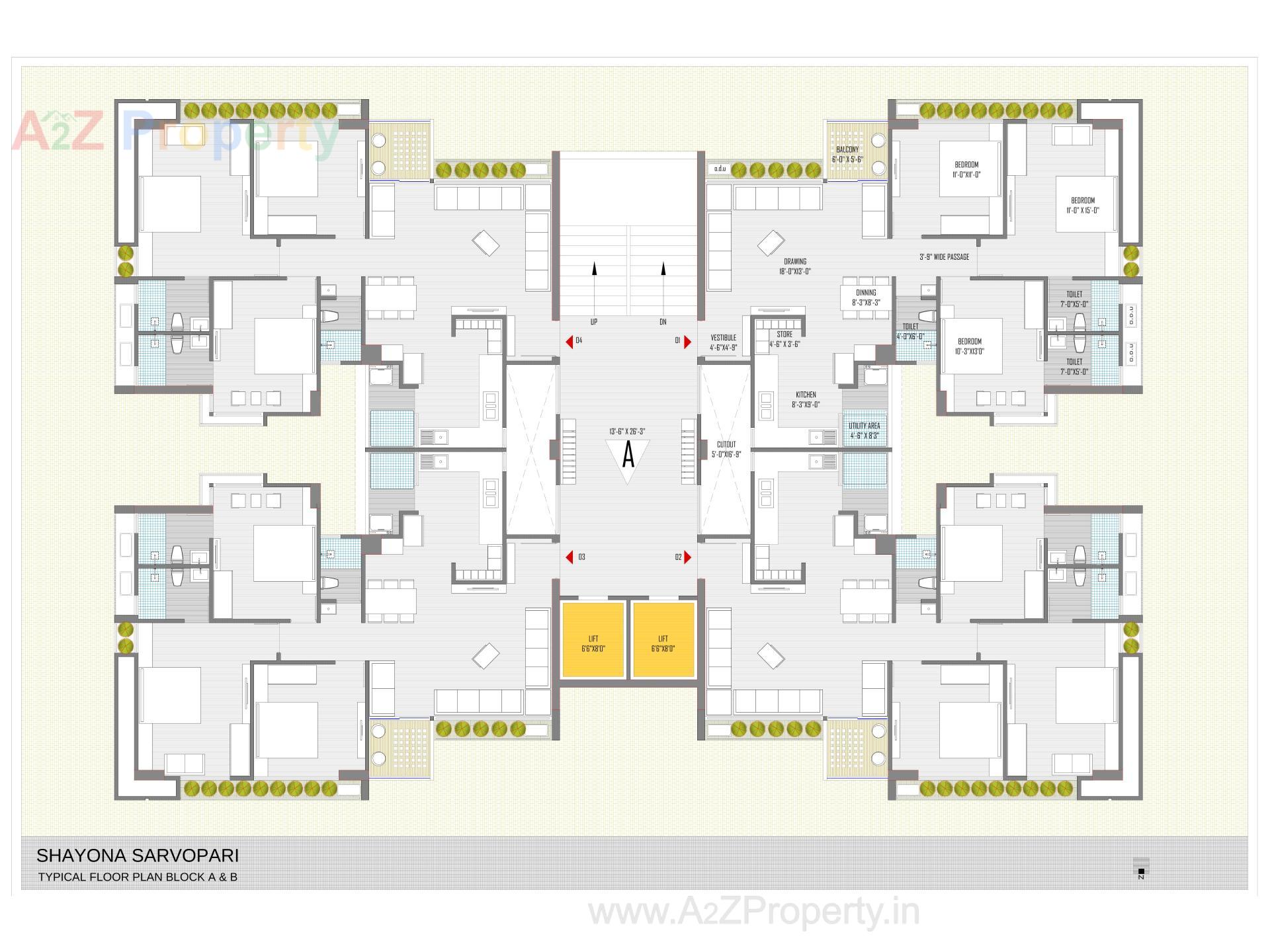 Layout of real estate project Shayona Sarvopari located at Chandlodia, Ahmedabad, Gujarat