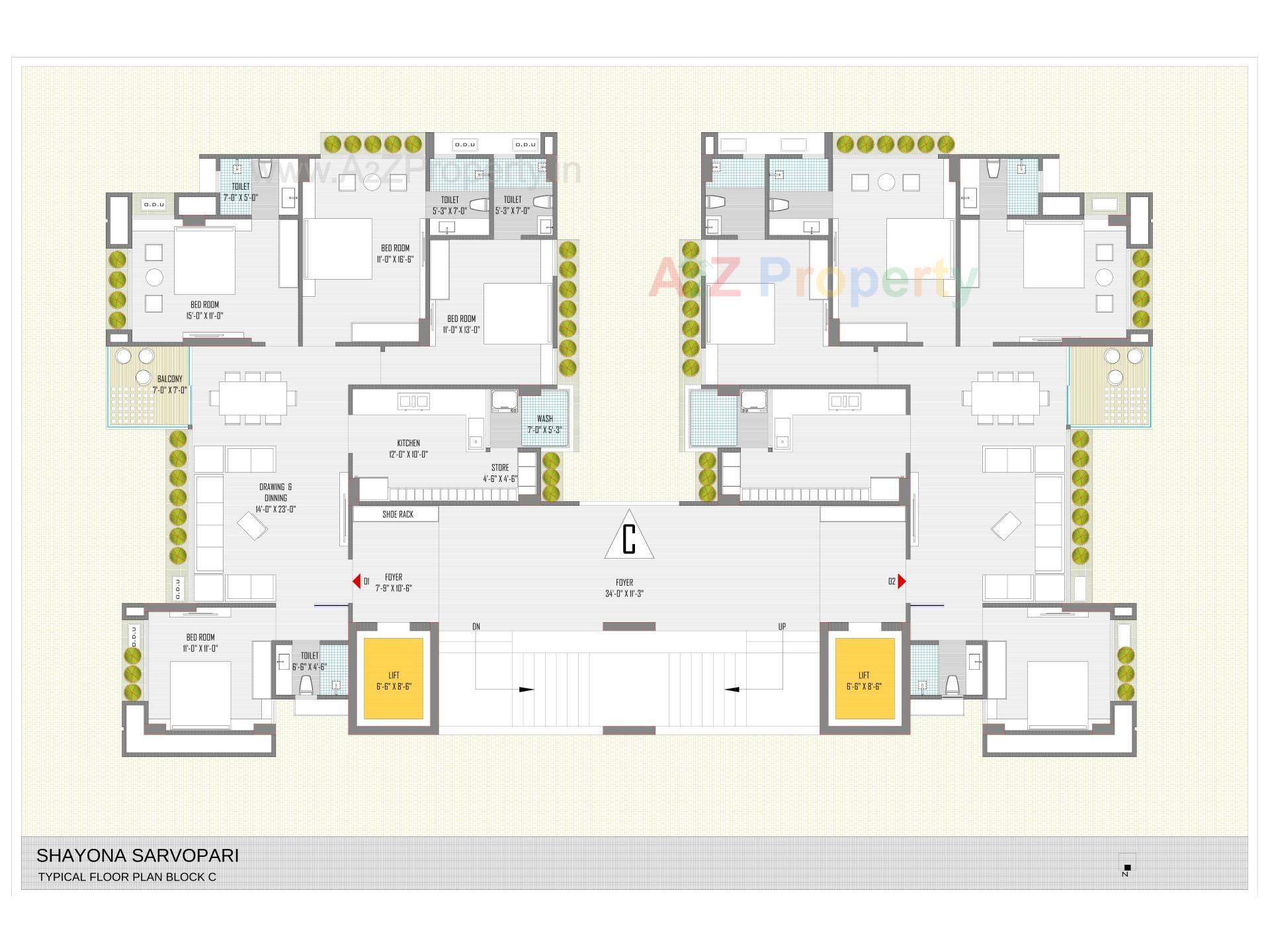 Layout of real estate project Shayona Sarvopari located at Chandlodia, Ahmedabad, Gujarat