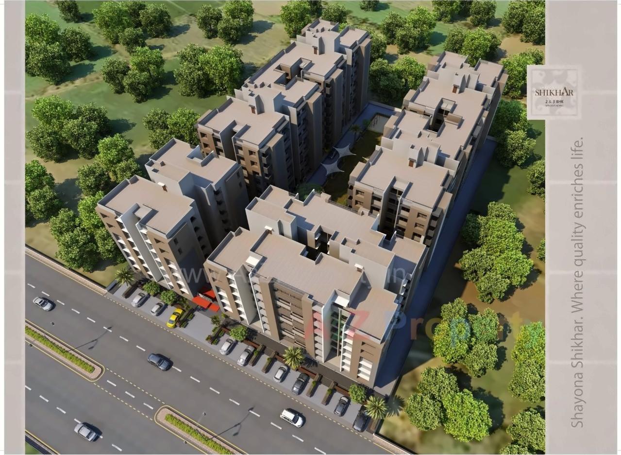 3D Elevation of real estate project Shayona Shikhar located at Gota, Ahmedabad, Gujarat