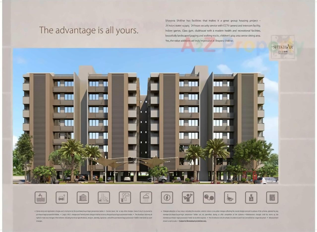 3D Elevation of real estate project Shayona Shikhar located at Gota, Ahmedabad, Gujarat
