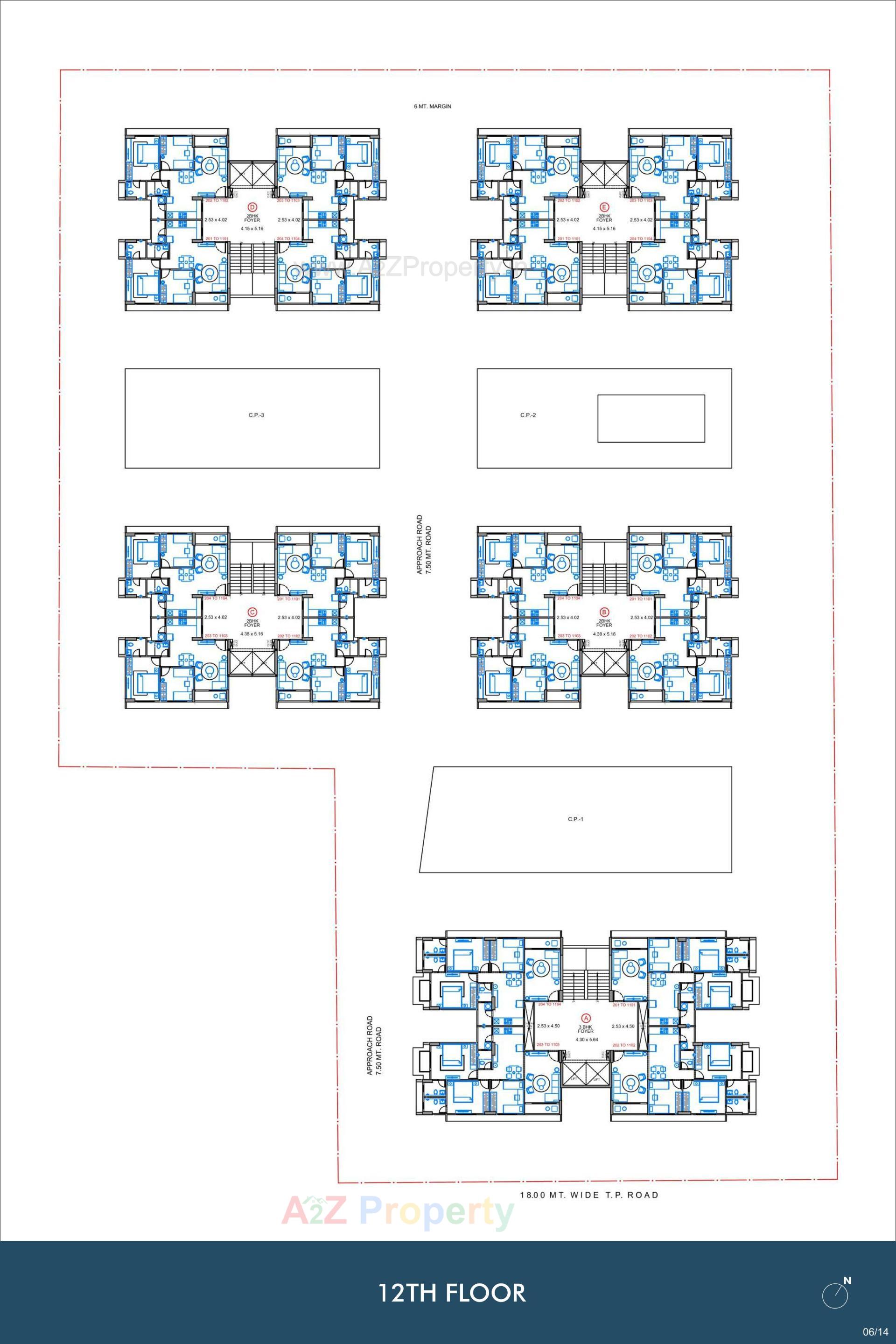 Layout of real estate project Sheladia Divine located at Bopal, Ahmedabad, Gujarat