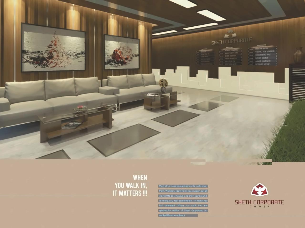 3D Elevation of real estate project Sheth Corporate Tower located at City, Ahmedabad, Gujarat