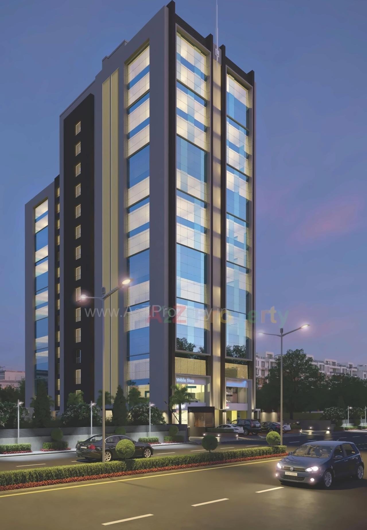 3D Elevation of real estate project Sheth Corporate Tower located at City, Ahmedabad, Gujarat