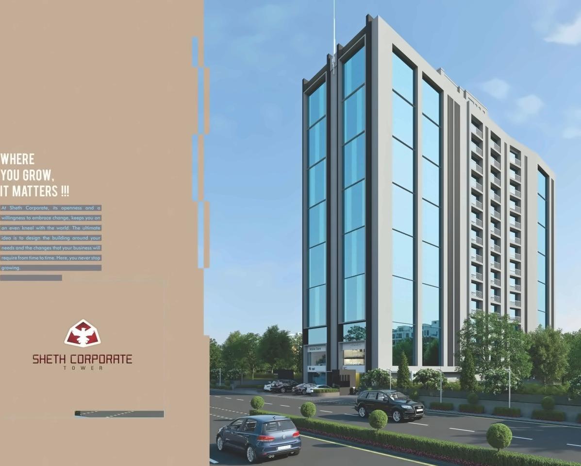 3D Elevation of real estate project Sheth Corporate Tower located at City, Ahmedabad, Gujarat