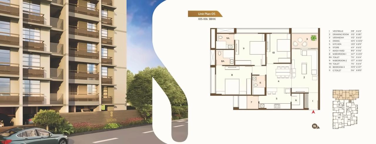 Layout of real estate project Sheth Serenita located at Chadavad, Ahmedabad, Gujarat