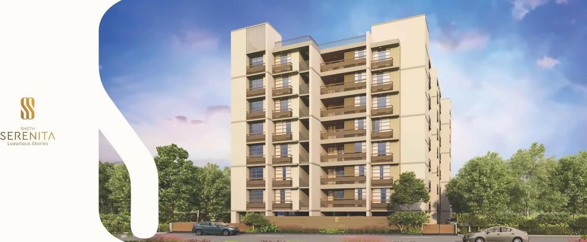 3D Elevation of real estate project Sheth Serenita located at Chadavad, Ahmedabad, Gujarat