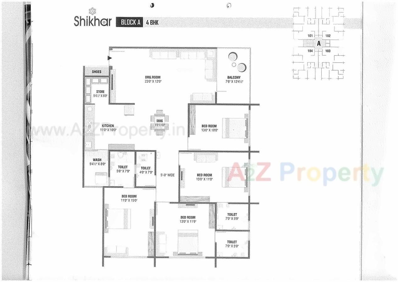 Layout of real estate project Shikhar Avenue   Block located at Chiloda, Ahmedabad, Gujarat