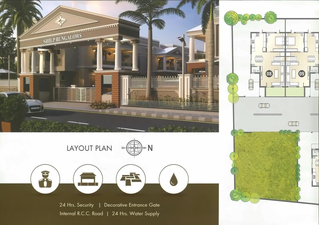 Layout of real estate project Shilp Bunglow located at Bilasiya, Ahmedabad, Gujarat