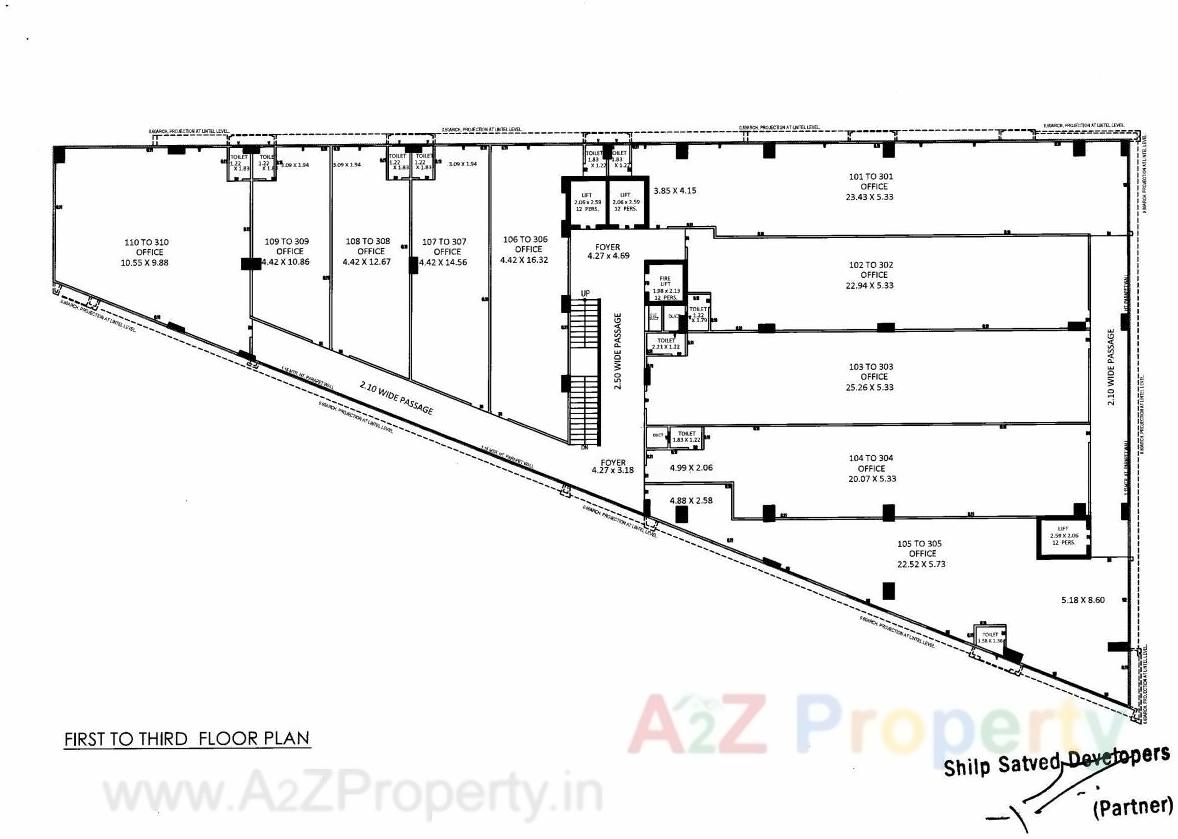 Layout of real estate project Shilp Satved located at Bodakdev, Ahmedabad, Gujarat