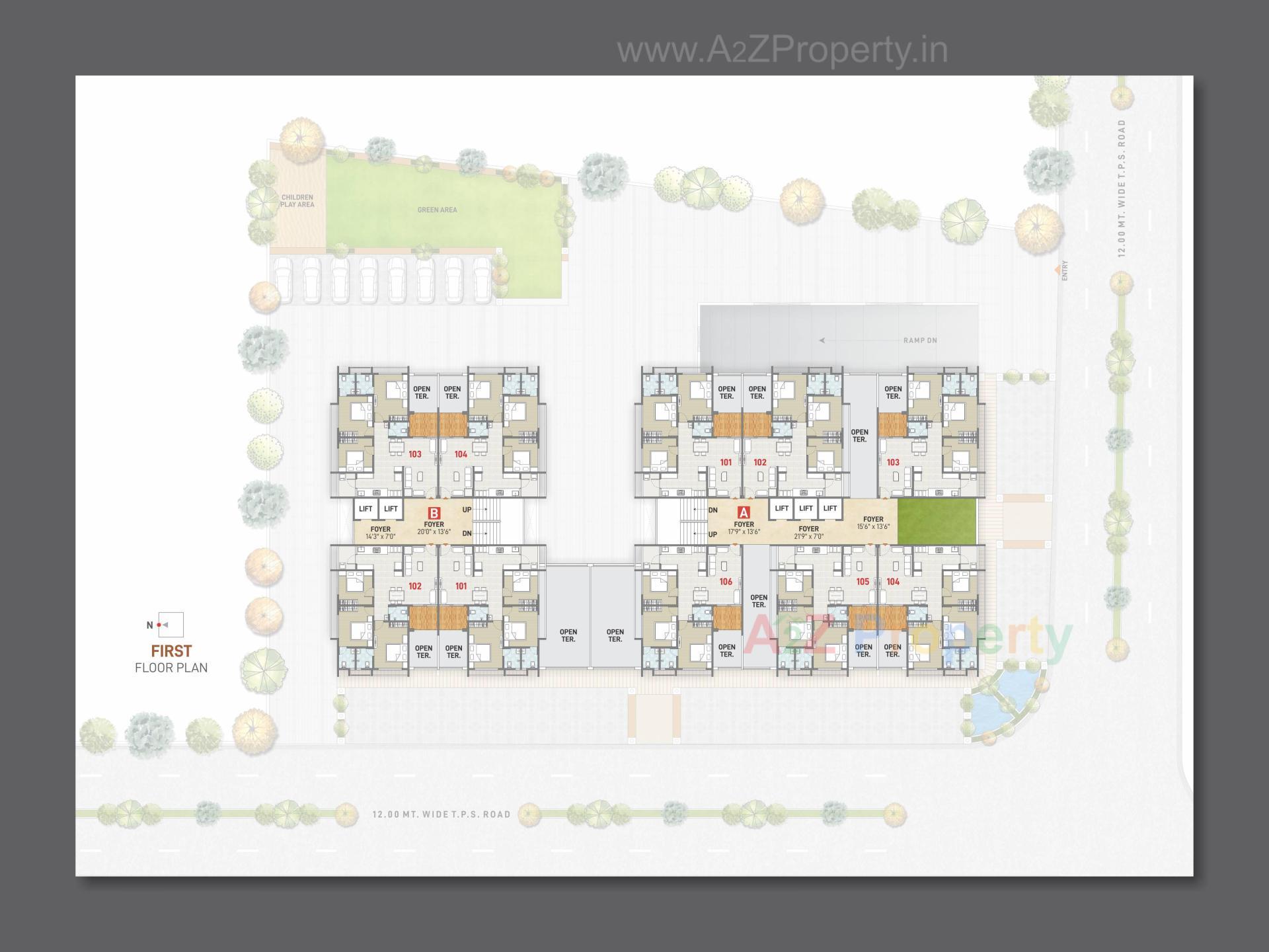 Layout of real estate project Shiv Ananta located at Chandkheda, Ahmedabad, Gujarat
