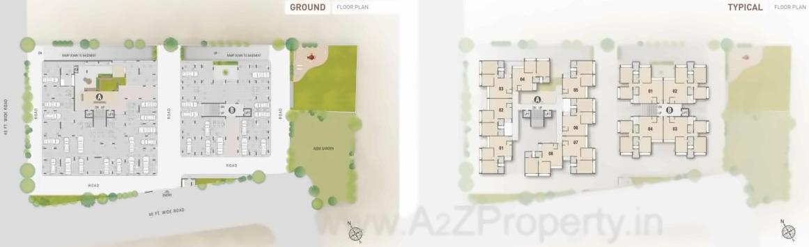 Layout of real estate project Shiv Aspire located at Bopal, Ahmedabad, Gujarat