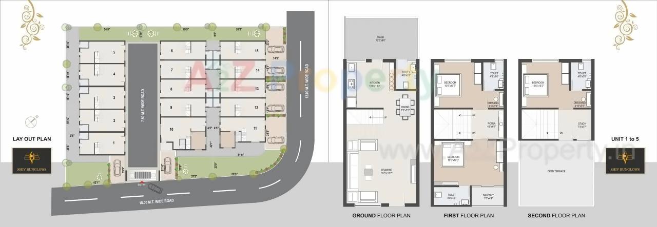 Layout of real estate project Shiv Bunglows located at Singrva, Ahmedabad, Gujarat
