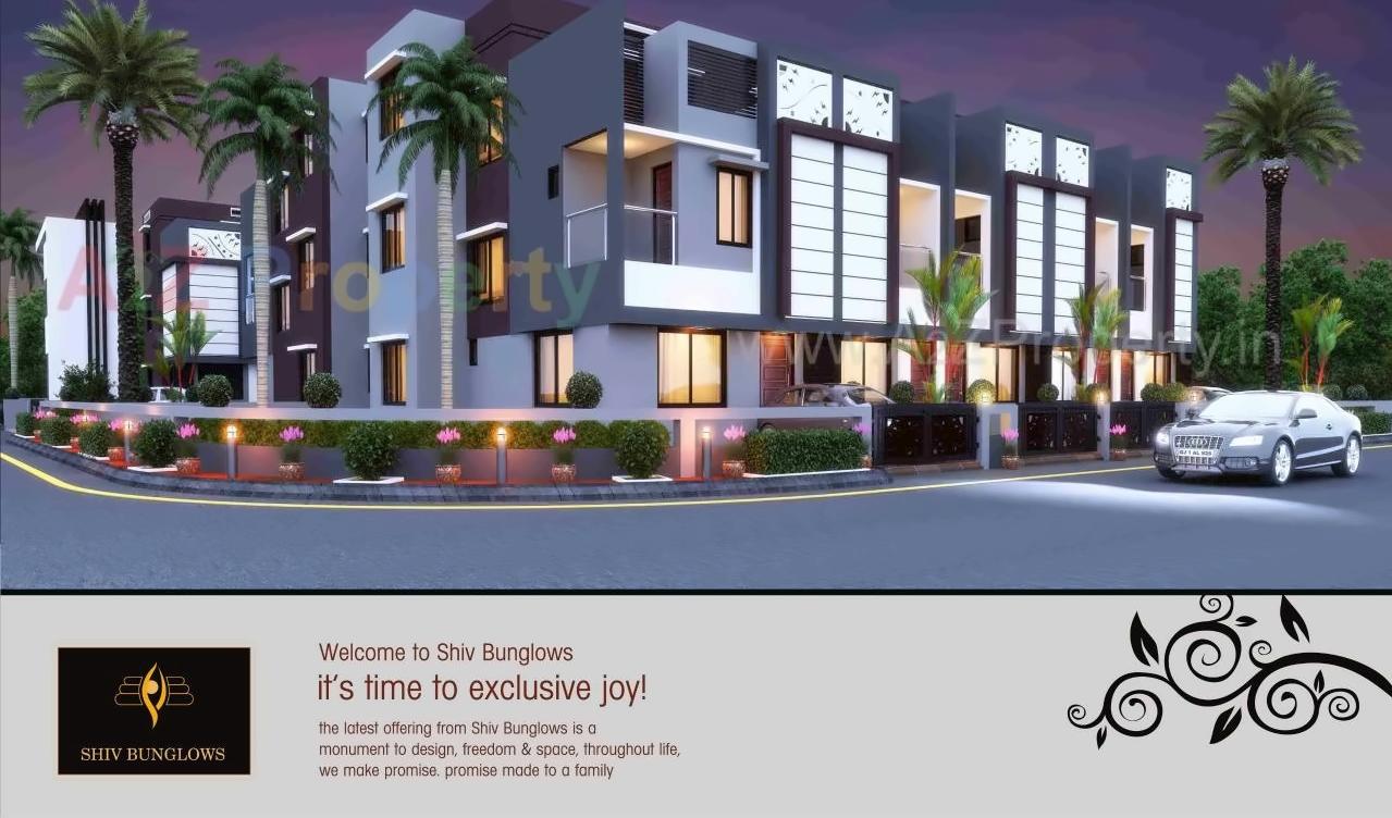 3D Elevation of real estate project Shiv Bunglows located at Singrva, Ahmedabad, Gujarat