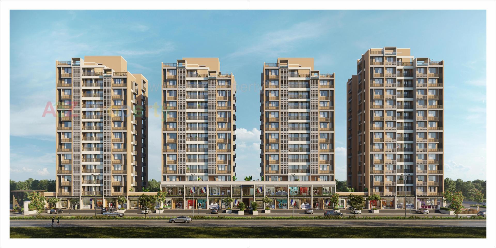 3D Elevation of real estate project Shiv Ganesh located at Khodiyar, Ahmedabad, Gujarat