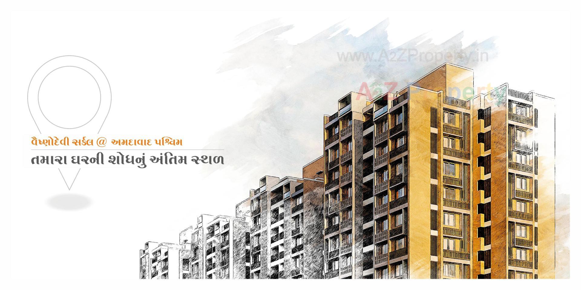 3D Elevation of real estate project Shiv Ganesh located at Khodiyar, Ahmedabad, Gujarat