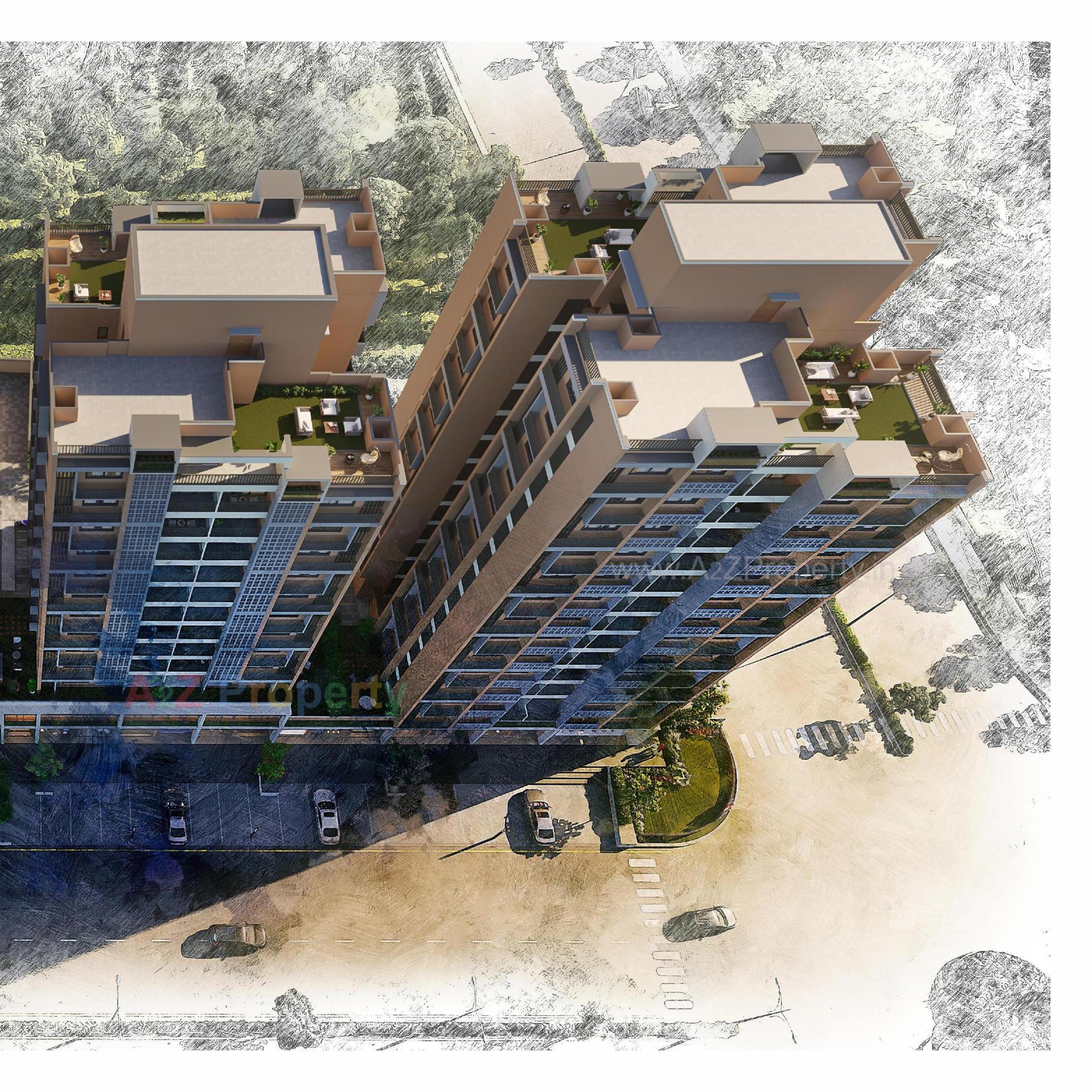 3D Elevation of real estate project Shiv Ganesh located at Khodiyar, Ahmedabad, Gujarat