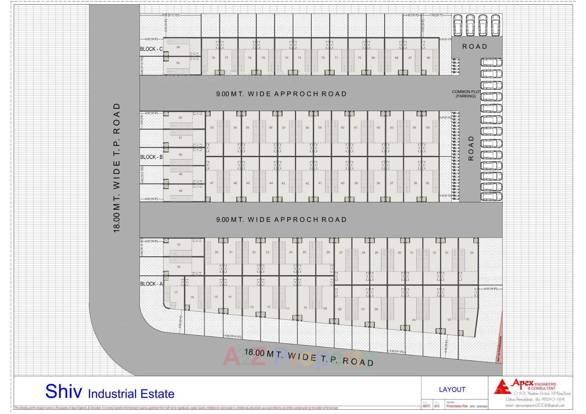 Layout of real estate project Shiv Industrial Estate located at Kathwada, Ahmedabad, Gujarat