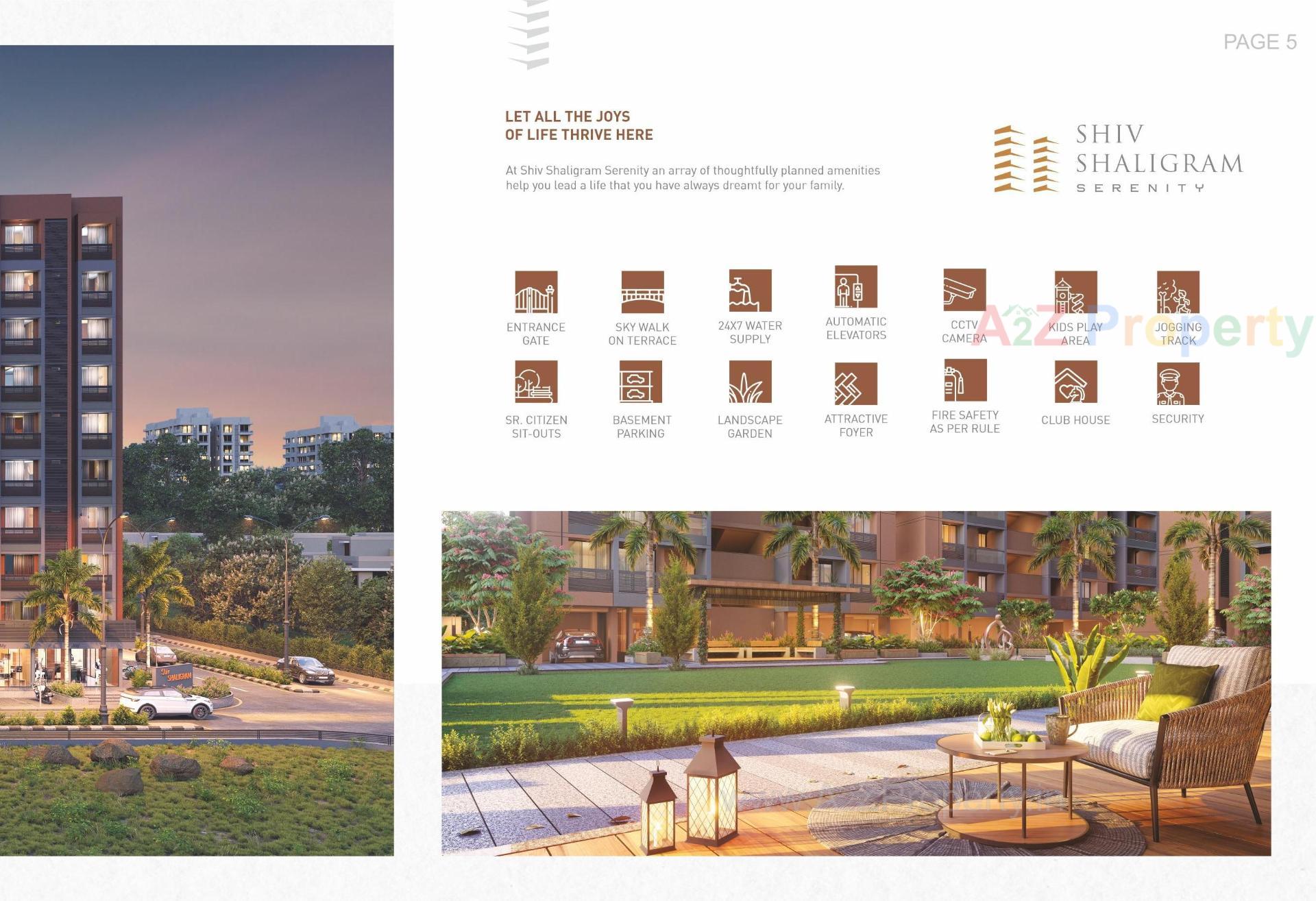 3D Elevation of real estate project Shiv Shaligram Serenity located at Chandlodiya, Ahmedabad, Gujarat