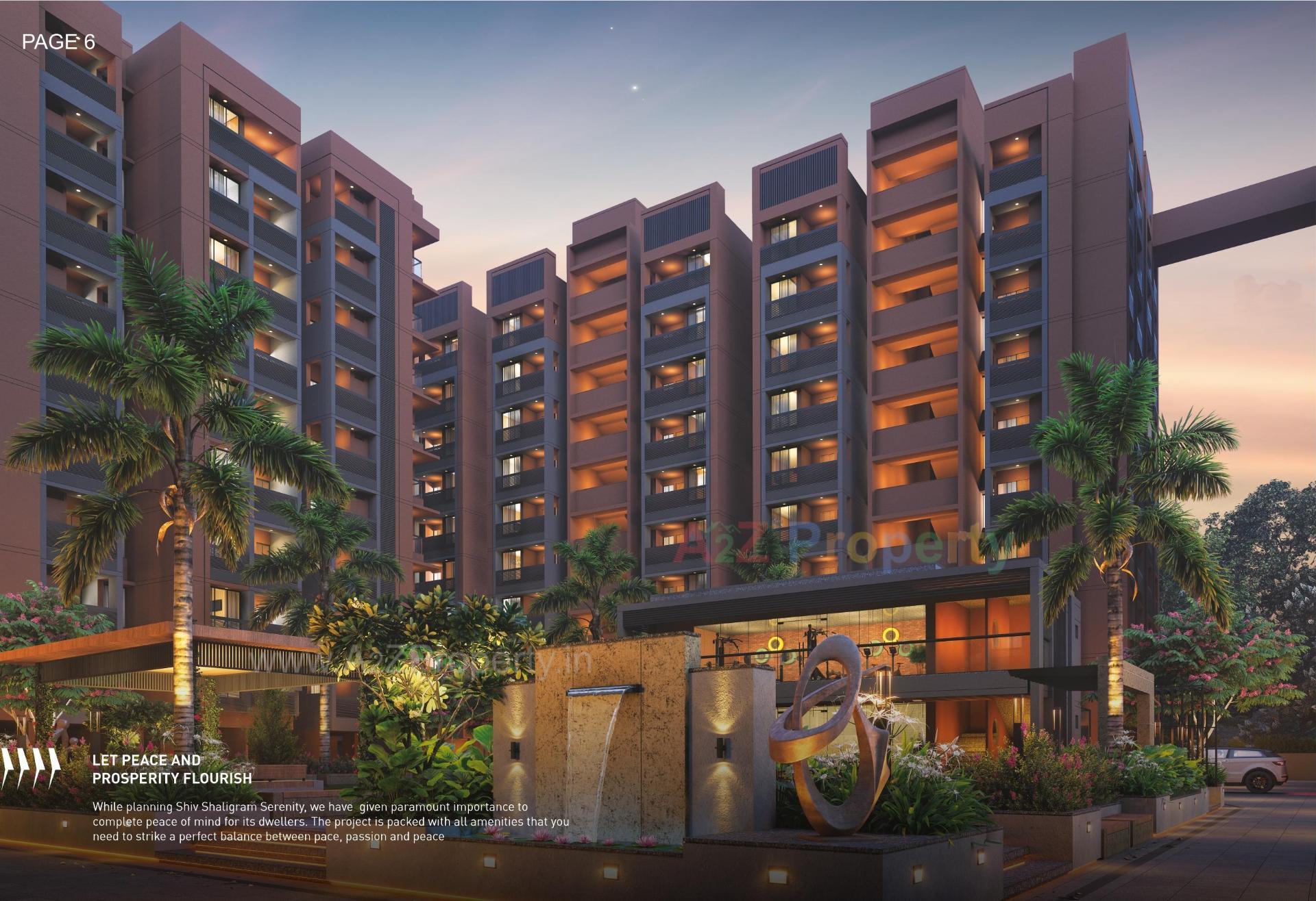 3D Elevation of real estate project Shiv Shaligram Serenity located at Chandlodiya, Ahmedabad, Gujarat