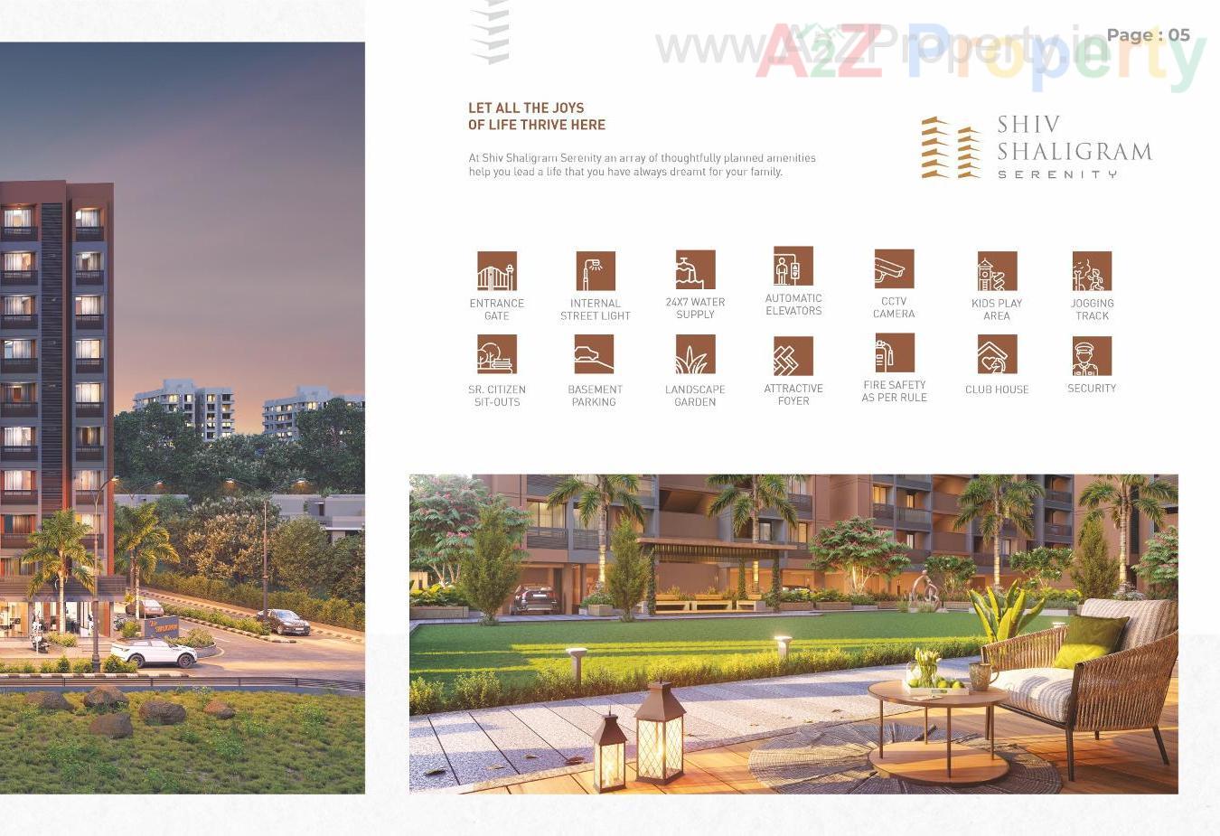 3D Elevation of real estate project Shiv Shaligram Serenity located at Chandlodiya, Ahmedabad, Gujarat