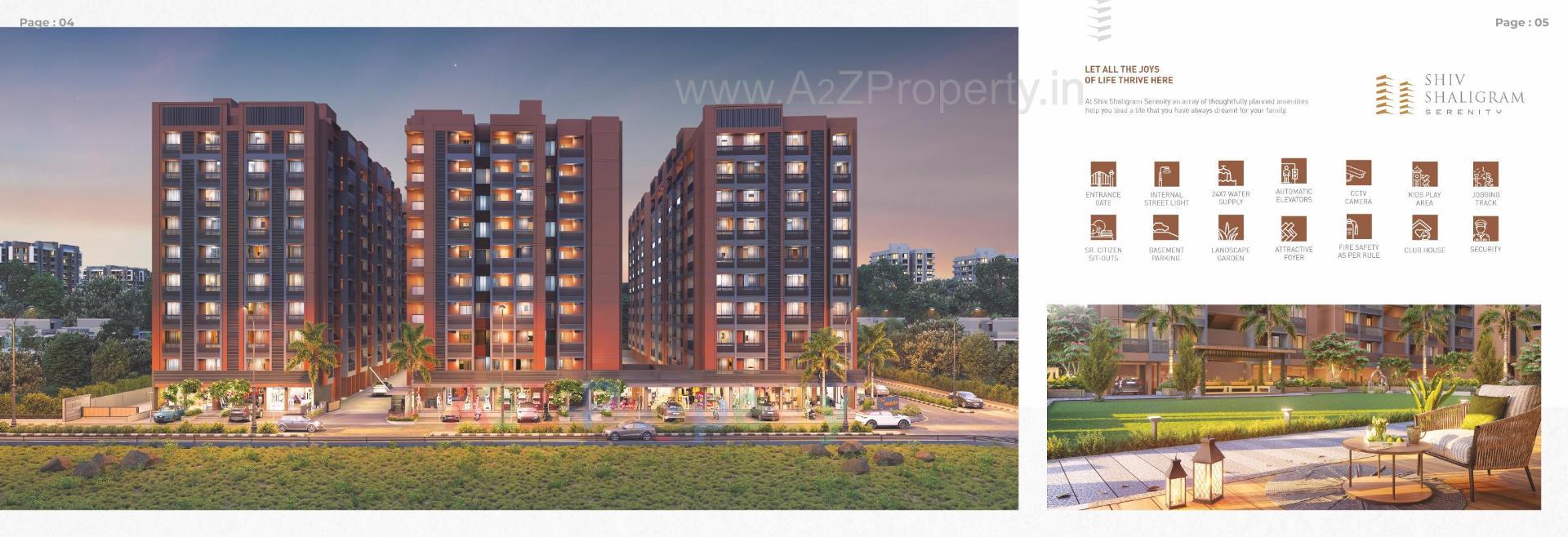 3D Elevation of real estate project Shiv Shaligram Serenity located at Chandlodiya, Ahmedabad, Gujarat