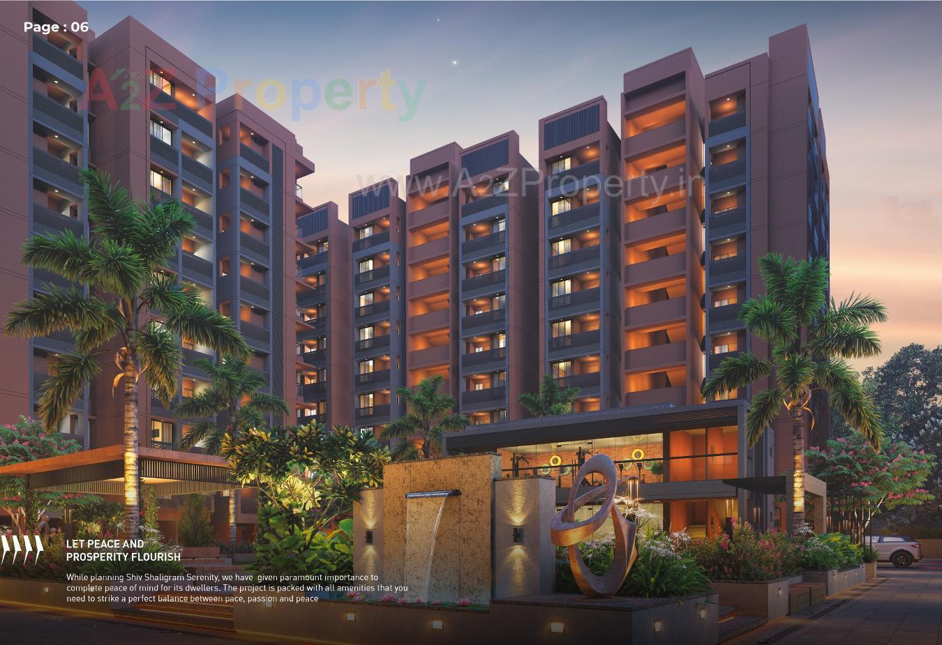 3D Elevation of real estate project Shiv Shaligram Serenity located at Chandlodiya, Ahmedabad, Gujarat