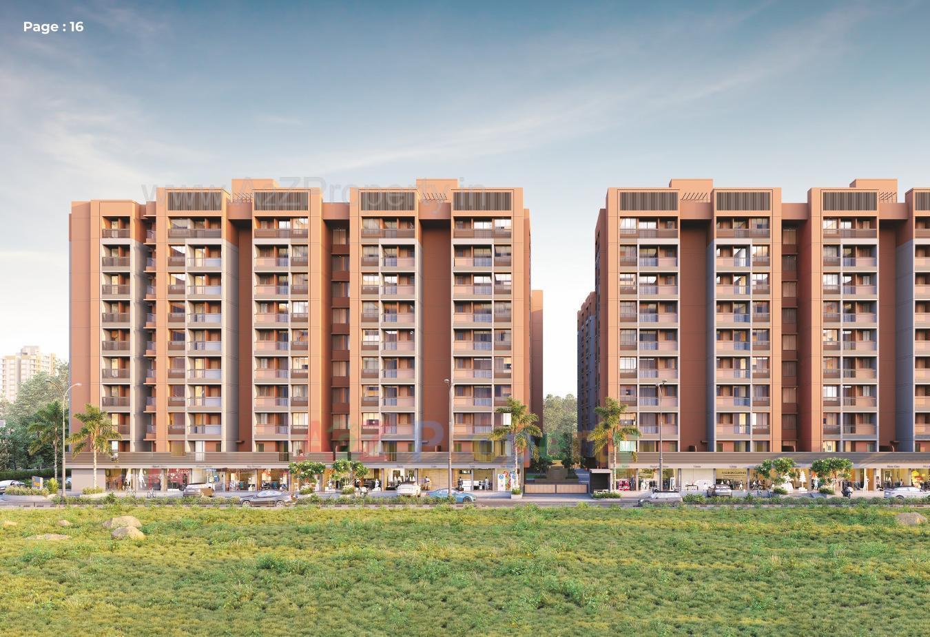 3D Elevation of real estate project Shiv Shaligram Serenity located at Chandlodiya, Ahmedabad, Gujarat