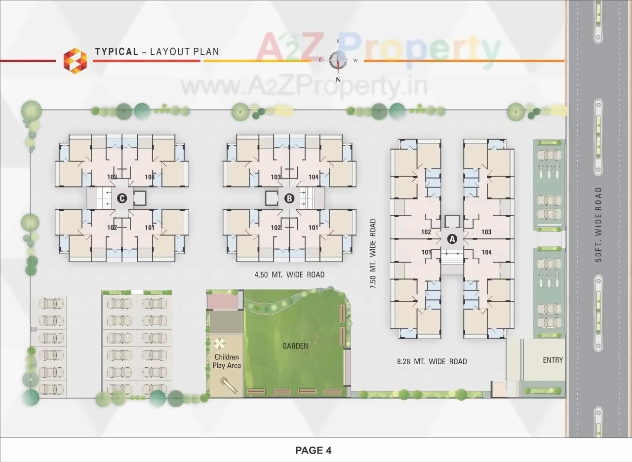 Layout of real estate project Shiv Swati Appartment located at Nana-chiloda, Ahmedabad, Gujarat