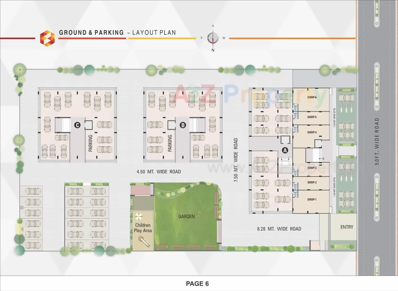 Layout of real estate project Shiv Swati Appartment located at Nana-chiloda, Ahmedabad, Gujarat